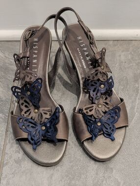 New Hispanitas Leather Butterfly Slingback Sandals
